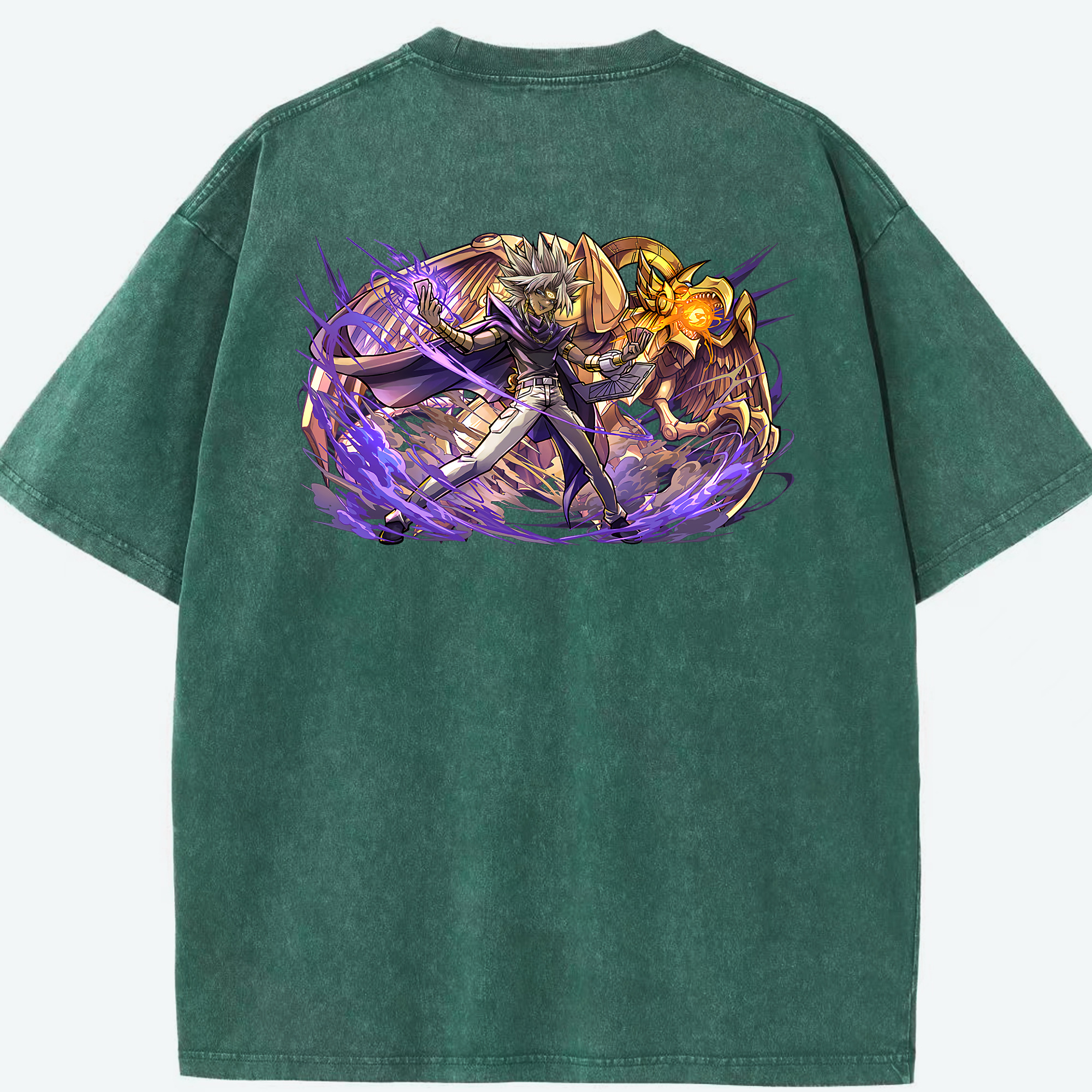 （画像用） 遊☆戯☆王 Yu-Gi-Oh! 綿100% ヴィンテージ風 半袖Tシャツ（背面プリント）